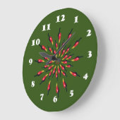 Chili-Paprikaschotenmandala-Kunst Große Wanduhr (Winkel)