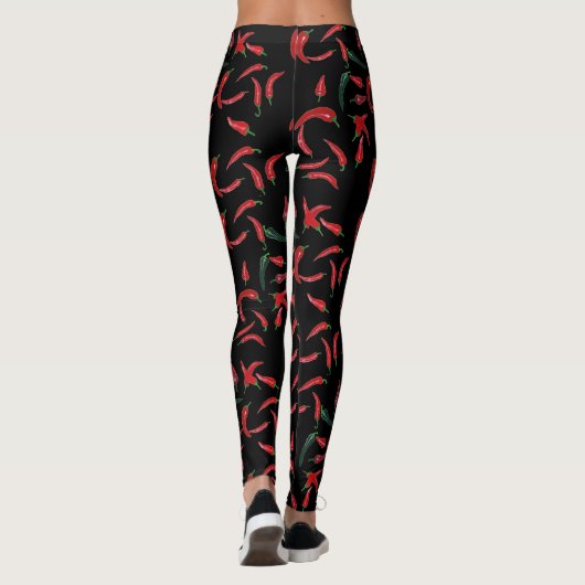 Chili Pattern| Rot und Grün Leggings (Rückseite)