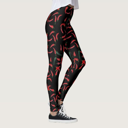 Chili Pattern| Rot und Grün Leggings (Rechts)
