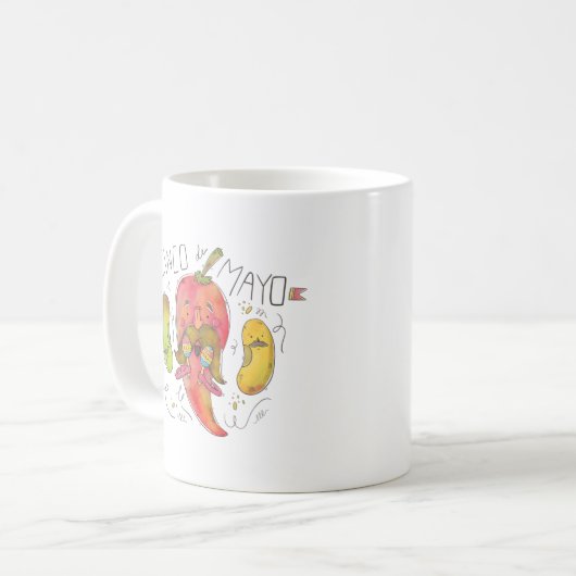 Chili Pepper, Bohnen, Cinco de Mayo Kaffeetasse (Vorderseite Links)
