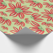 Chili Pepper Christmas Poinsettia Geschenkpapier (Ecke)