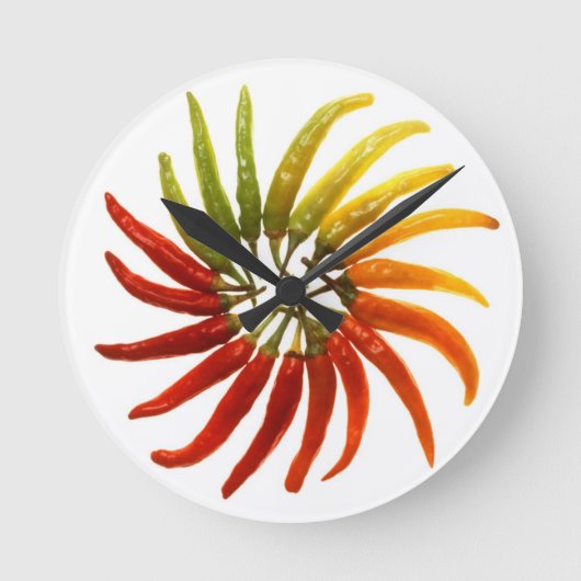 Chili Pepper Clock Runde Wanduhr (Vorderseite)