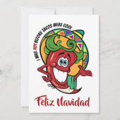 Chili Pepper Feliz Navidad Einladung (Vorderseite)