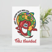 Chili Pepper Feliz Navidad Einladung (Stehend Vorderseite)