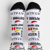 Chili Pepper Fiery Hot Chillies Muster Socken (Oben)