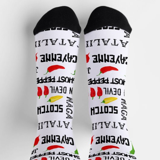 Chili Pepper Fiery Hot Chillies Muster Socken (Oben)
