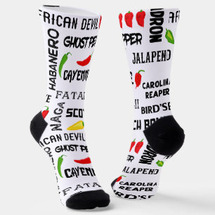 Chili Pepper Fiery Hot Chillies Muster Socken