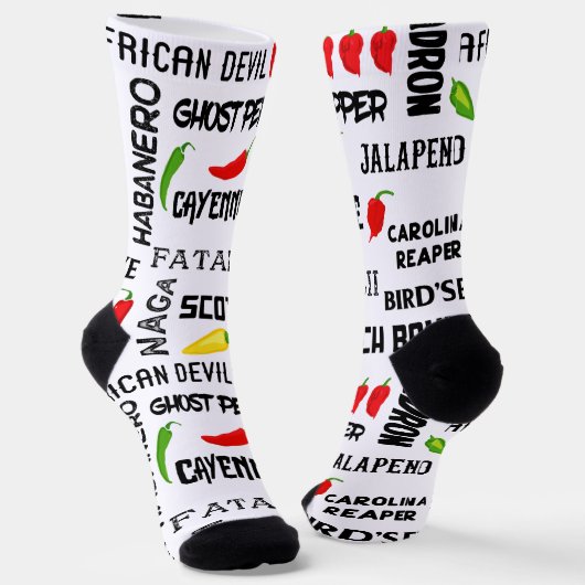 Chili Pepper Fiery Hot Chillies Muster Socken (Gewinkelt)