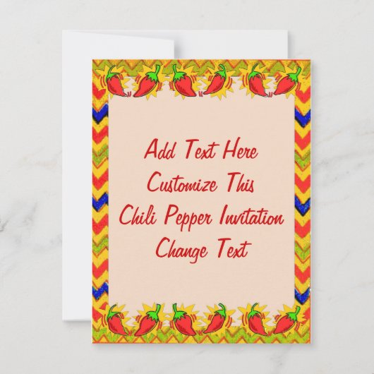 Chili Pepper Frame 2, Text hinzufügen Einladung (Vorderseite)