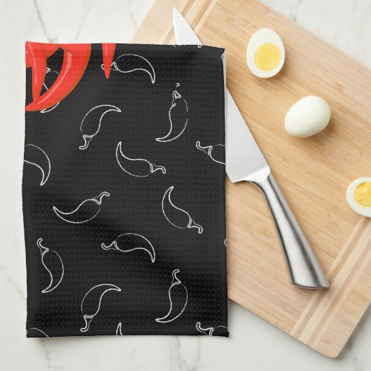 Chili Pepper Geschirrtuch (Viertel Falte)