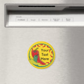 Chili Pepper Group Circle Frame Magnet (In Situ (Geschirrspüler))