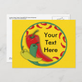 Chili Pepper Group Circle Frame Postkarte (Vorne/Hinten)