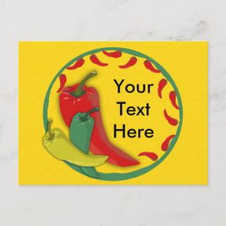 Chili Pepper Group Circle Frame Postkarte