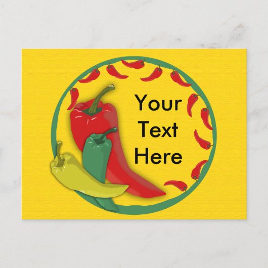 Chili Pepper Group Circle Frame Postkarte (Vorderseite)