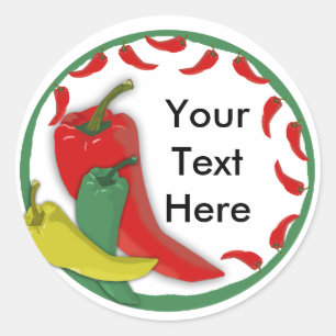 Chili Pepper Group Circle Frame Runder Aufkleber