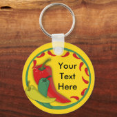 Chili Pepper Group Circle Frame Schlüsselanhänger (Vorderseite)