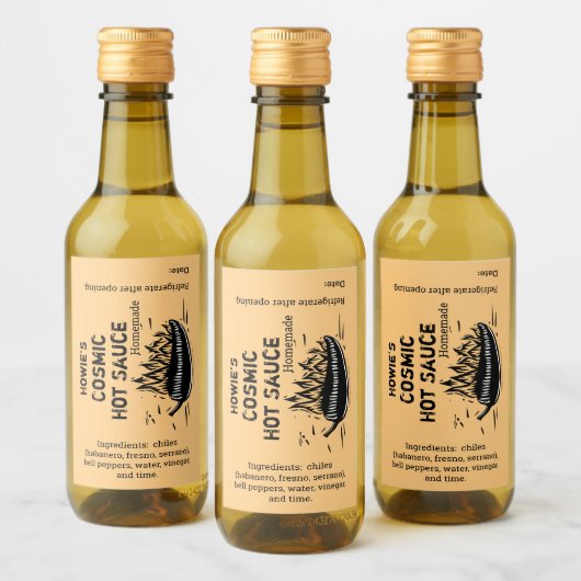 Chili Pepper hausgemachte Hot Sauce Custom Weinetikett (Flaschen)