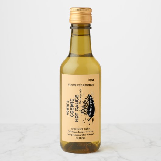 Chili Pepper hausgemachte Hot Sauce Custom Weinetikett (Vorderseite)
