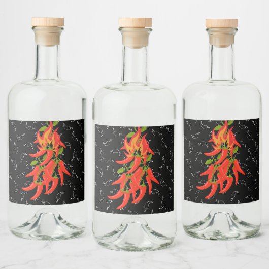 Chili Pepper Heißsauce Flasche Alkoholflaschenetikett (Flaschen)