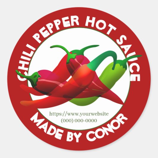 Chili Pepper Hot Sauce Circle Runder Aufkleber (Vorderseite)