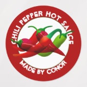 Chili Pepper Hot Sauce Etiketten (Design 2)