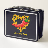 Chili Pepper mit Flame Heart Metal Lunch Box (Vorderseite)