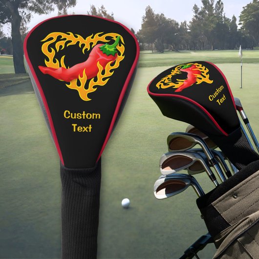 Chili Pepper mit Flammenherz Golf Headcover