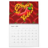 Chili Pepper mit Flammenherz Kalender (Mär 2027)