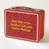 Chili Pepper mit Flammenherz Metall Brotdose (Rückseite)