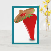 Chili Pepper mit Grußkarte Karte (Gelbe Blume)