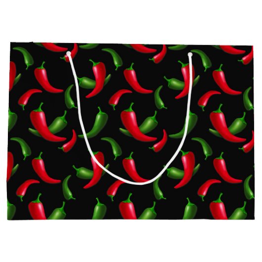 Chili Pepper Muster große Geschenktasche Geschenktüte (Rückseite)