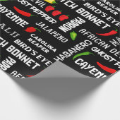 Chili Pepper Names Pattern | jamaikanisches Kochen Geschenkpapier (Ecke)