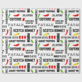 Chili Pepper Names Pattern | jamaikanisches Kochen Geschenkpapier (Flach)