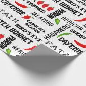 Chili Pepper Names Pattern | jamaikanisches Kochen Geschenkpapier (Ecke)