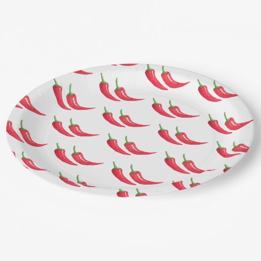 Chili Pepper Pappteller (Schrägansicht)