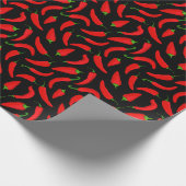 Chili Pepper Pattern Red Black Geschenkpapier (Ecke)