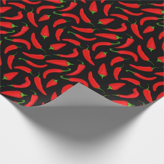 Chili Pepper Pattern Red Black Geschenkpapier (Ecke)