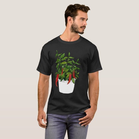 Chili Pepper Pflanze Paprikaschoten Chili Roter Fr T-Shirt (Vorne ganz)