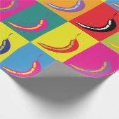 Chili Pepper Pop Kunst Bright Bold Modernes Design Geschenkpapier (Ecke)