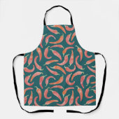 Chili Pepper Red Teal Green Watercolor Art Schürze (Vorderseite)