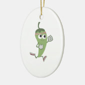 Chili Pepper Runner Keramik Ornament (Links)