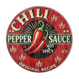 Chili Pepper Sauce Metal Wall design Sign Schneidebrett