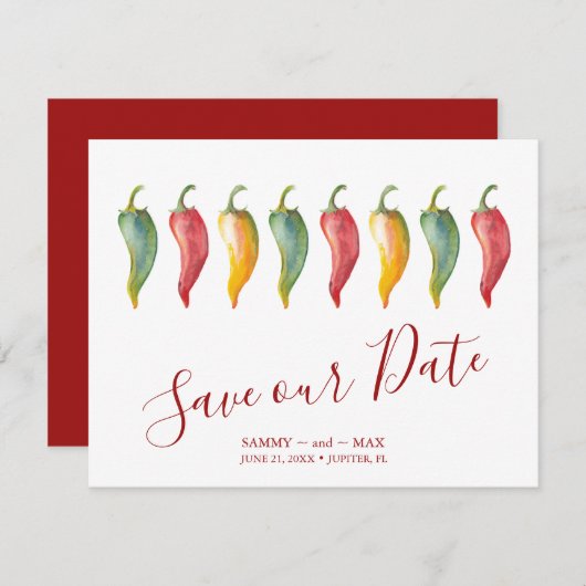 Chili Pepper Save the Date (Vorne/Hinten)