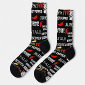 Chili Pepper Spicy Food Jamaikanisches Kochen Socken (Linkes Detail)