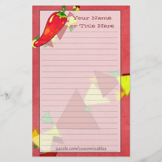 Chili Pepper Stationery Briefpapier (Vorderseite)