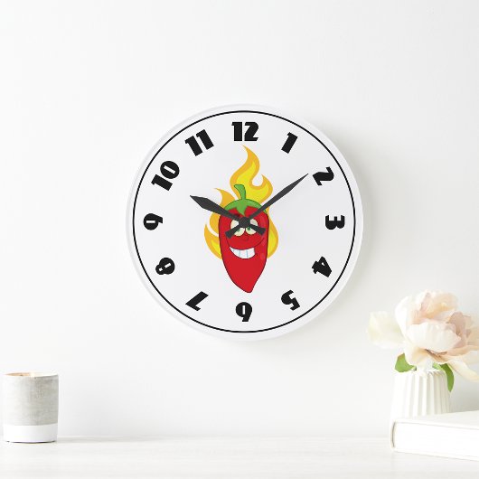 Chili-Pepper-Uhr Große Wanduhr