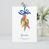 Chili Pepper Wedding Dankeschön Karte (Stehend Vorderseite)