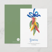 Chili Pepper Wedding Dankeschön Karte (Vorne/Hinten)