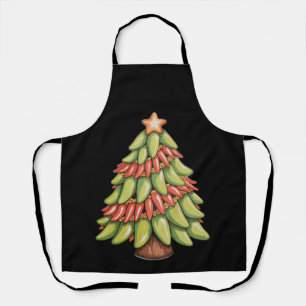Chili Pepper Weihnachtsbaum Heiß Scharf Sauce Xmas Schürze