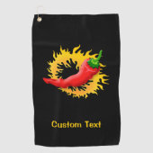Chili Pepper with Flame Golfhandtuch (Vorderseite)